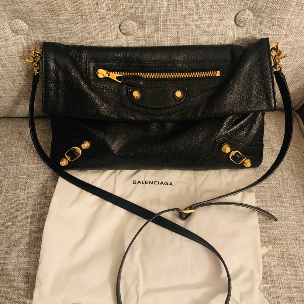 Balenciaga Envelope Clutch w/ Crossbody Strap